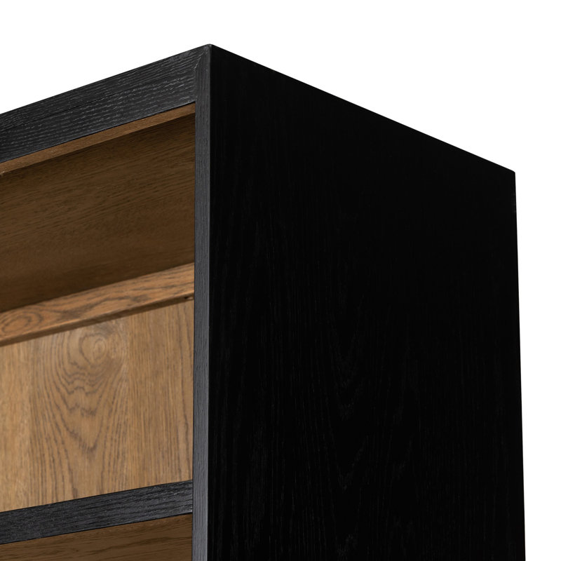 Millie Bookcase-Drifted Matte Black Veneer, Drifted Matte Black