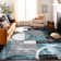 Fanton Abstract Machine Woven Grey/Black/Blue Area Rug