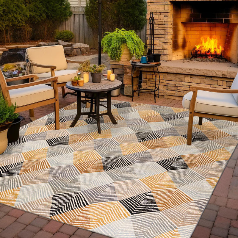 Keazia Indoor/Outdoor Area Rug, Square 7'10"