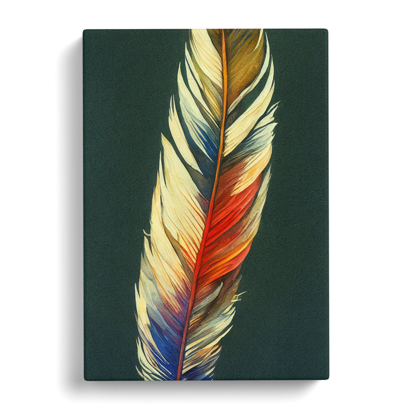 Feather Of Colour No.4 - Wrapped Canvas, 76cm H x 50cm W x 3cm D