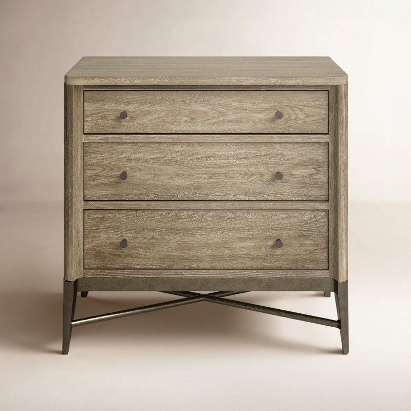 Regan 3-Drawer Nightstand, Natural