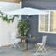 Rectangular Glass Outdoor Dining Table - 120 cm W 80 cm D
