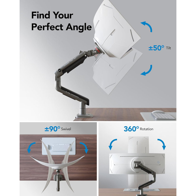 Bras de moniteur robuste pour écrans jusqu'à 49 po, supporte 44 lb