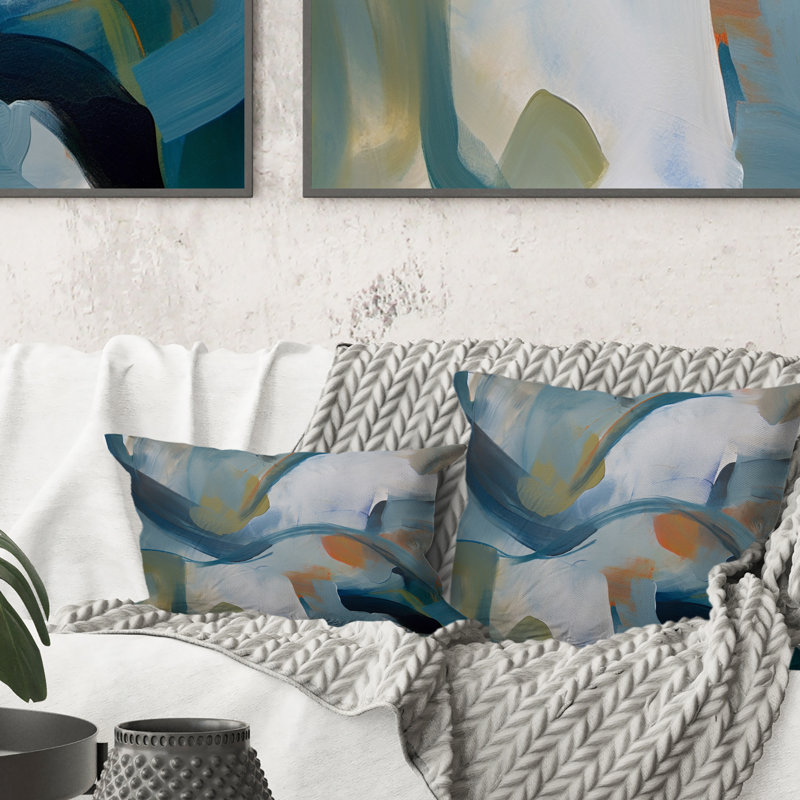 Coussin décoratif Distant Horizon In Retro Shades Of Blue
