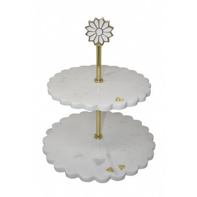 Marble Tiered Tray With Flower Top & Bees
