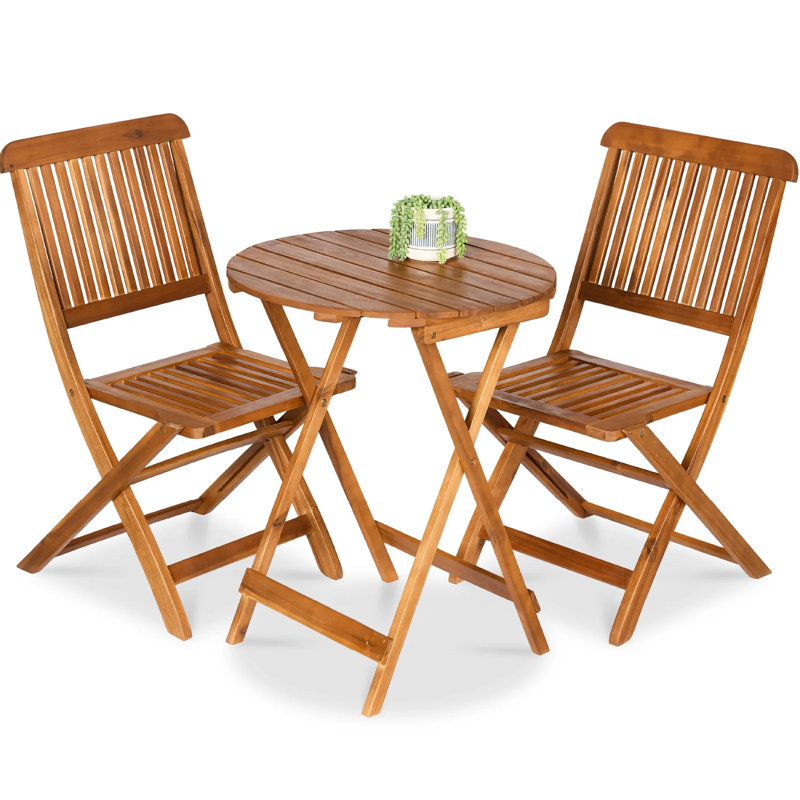 Wood Bistro Set, Natural
