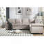 Canapé-lit d'angle 6 places en forme de L, 264 cm (104 po), convertible en lit gigogne, finition cloutée, beige-953818672