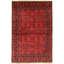 Tapis de zone en laine rouge 4 pi 1 po x 6 pi 4 po à la main one-of-kind-noué la 2010s esari turque Allaina