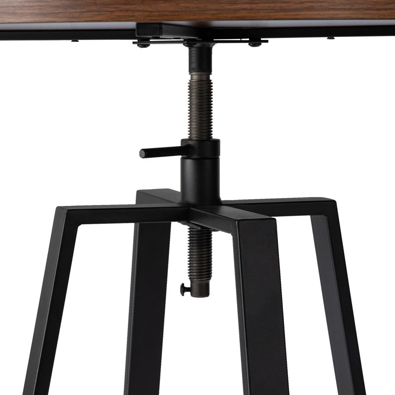 Carreira Modern Adjustable Round Bar Table Pub Table, Brown
