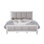 Grand lit en lin gris clair, gris rustique et blanc vieilli