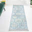 Tapis oriental en polypropylène tissé à la machine en turquoise / gris / jaune-783803551
