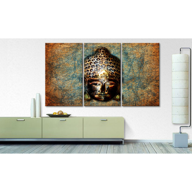 Buddha - Wrapped Canvas Print, 100 cm H x 180 cm B, 3-tlg. Leinwand-Set