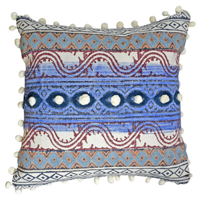 Cotton Geometric Throw Pillow