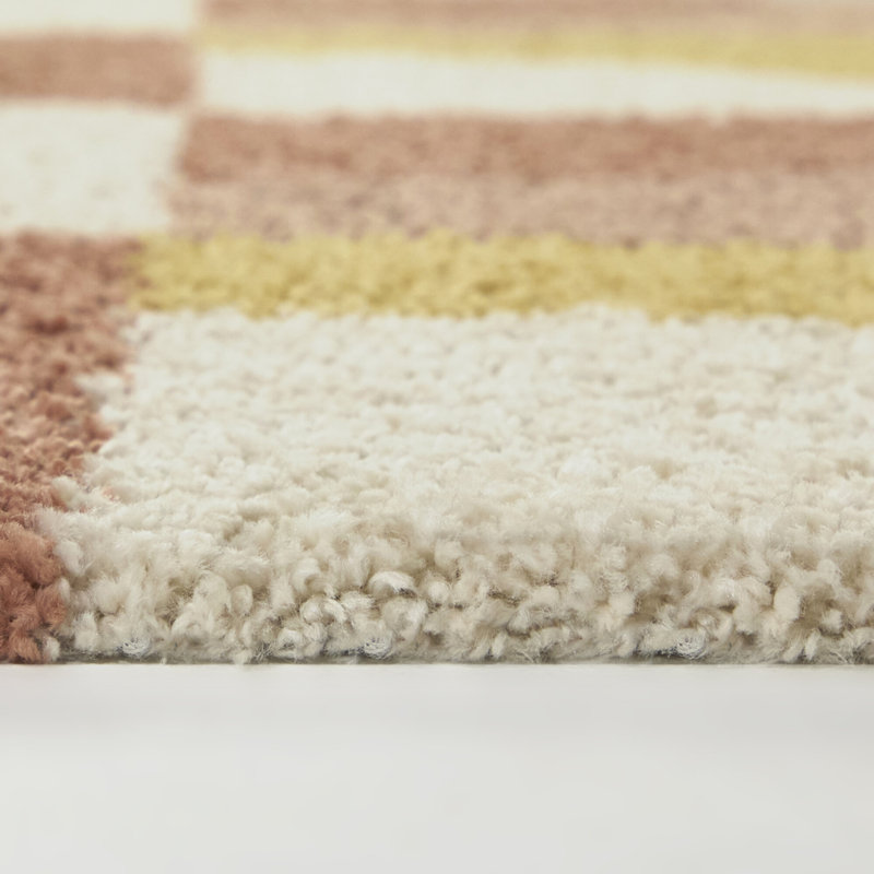 Janeway Yellow Modern Shag Area Rug, Rectangle 7'10" x 10'