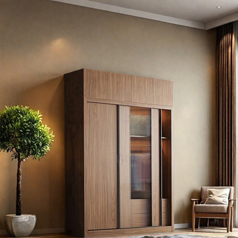 Modern Simple Classical Wardrobe, 98.43" H x 55.12" W x 23.62" D