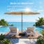 Parasol de marché double face 15 pi avec base robuste-291150056