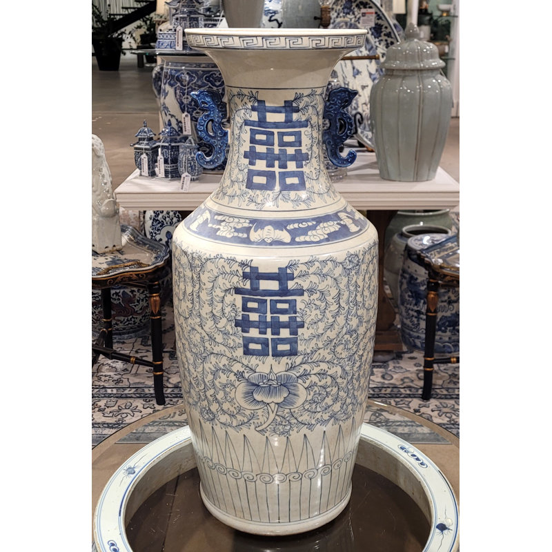 Double Happiness Handmade Porcelain Table Vase
