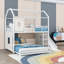 Lit superposé en métal avec glissade, bande lumineuse à DEL, tablettes et garde-robe ouverte-1062722284-1062722285