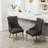 Button Tufted Solid Wood Wingback Hostess Chairs-114326321