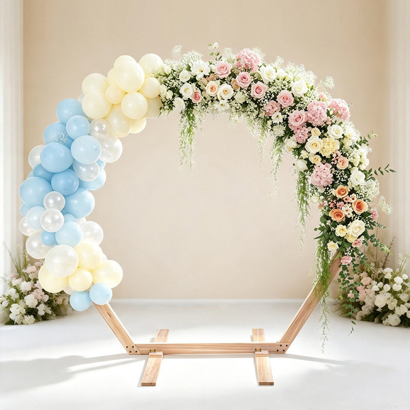 Wooden Wedding Arch,Hexagonal Arbor,Backdrop Garden Wedding Stand
