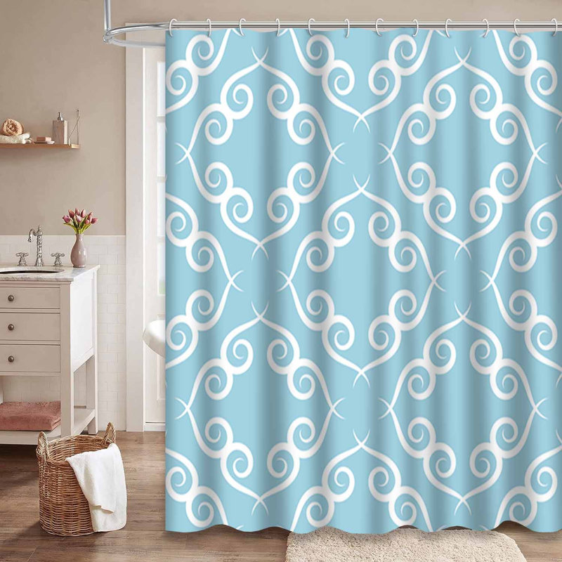 Rideau de douche blanc avec 12 crochets, L 72 po x l 78 po