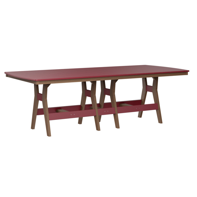 Table de salle à manger rectangulaire 96 po Berlin Gardens Harbor, Acajou antique, Rouge écarlate