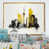 Toile avec cadre flottant or