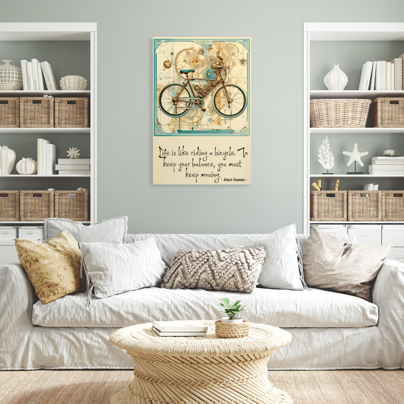 Jamone Life Is Like Riding A Bicycle 1 - 1 pièce, reproduction d'art graphique sur toile tendue