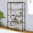 Galien Rectangular Etagere Bookcase in Antique Oak and Sandy Gray-112568916