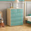 Neptune 5 Drawer Chest, Pink & Oak-317837242