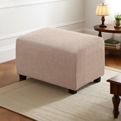Couvre-pieds extensibles en jacquard à carreaux lavables à la machine et lavables à la machine avec protège-repose-pieds élastique