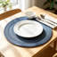 Ensemble de napperons de table tressés ronds bleus en polyester de 8, 15 pouces résistant à la chaleur et anti-brûlure pour la cuisine-132939817