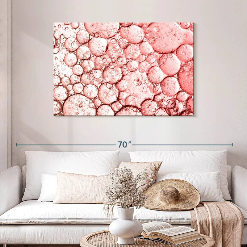 Kerner Pink Bubbles Abstract, 30" H x 45" W
