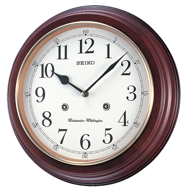QXH202ZLH Wall Chime Clock, Brown