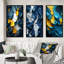«Spring Bliss Abstract Turquoise and Yellow I», ensemble de 3 reproductions-1285342022-1285342023