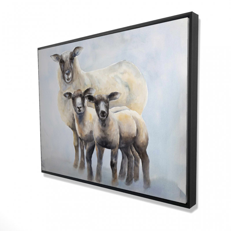 Sheep Family Print On Canvas