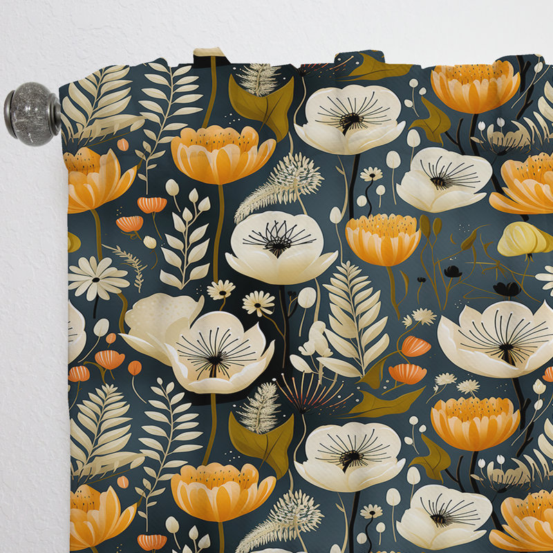 Mod Botanicals I - Rideau Mid-Century - Velours obscurcissant - 1 panneau, L 52 po x L 120 po