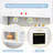 Wooden Play Kitchen For Kids, Toy Kitchen Sets With 6-piece Kitchenware, Sink & Stove, Water Dispenser & Hood With Lights & Sounds - Ages 3+(white)-120393691