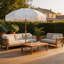 Parasol de terrasse bohémien à franges, 6,5 pi, blanc rétro (base non incluse)-2077714159