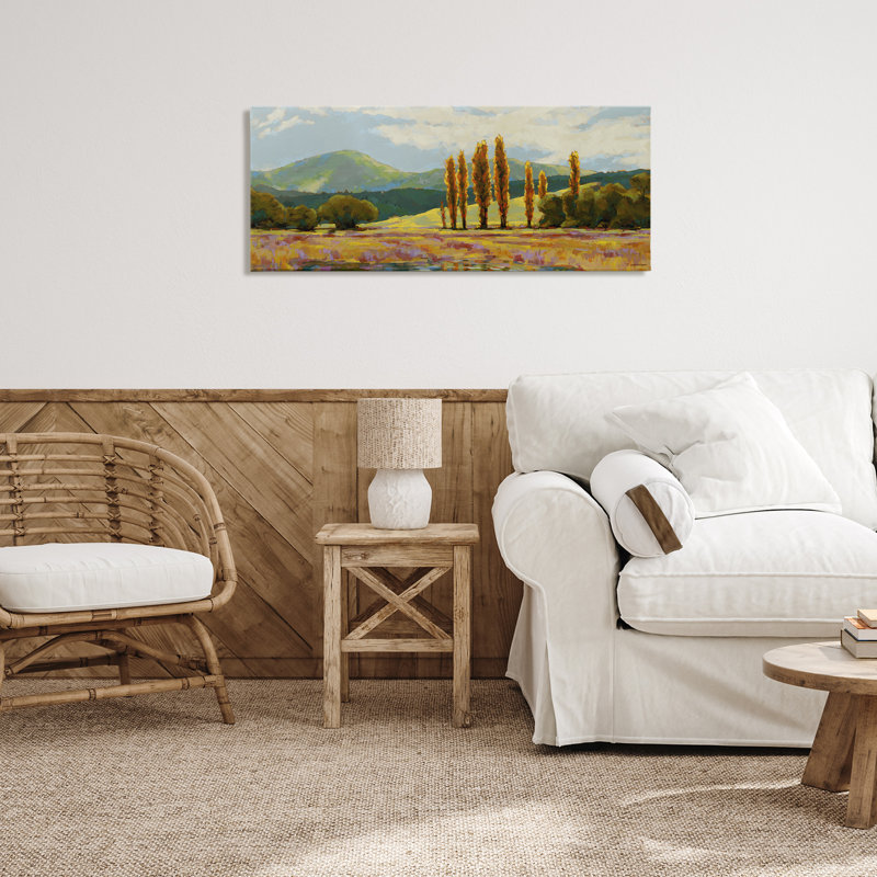 Vaste toile de campagne sobre, design par Trevor Copenhaver, H 13 po x l 30 po