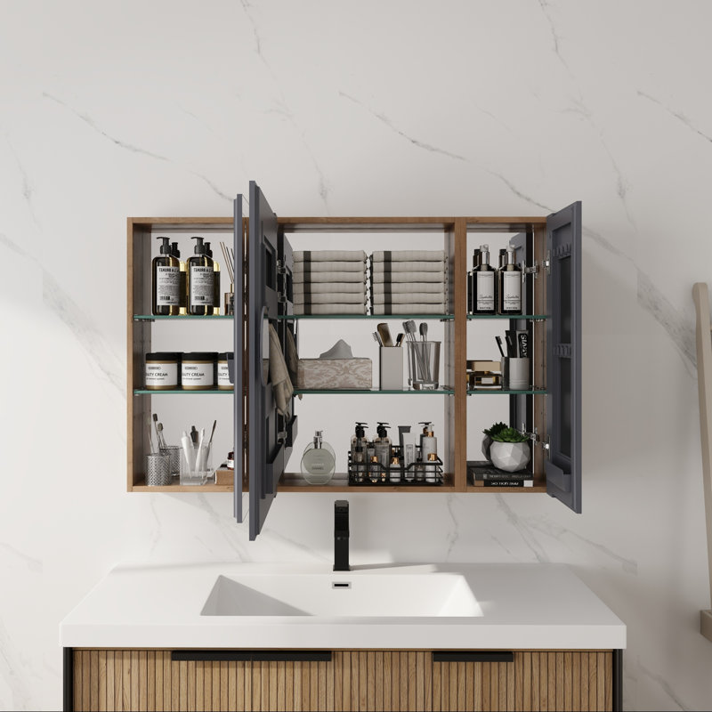 Armoire de salle de bain avec miroir et rangement