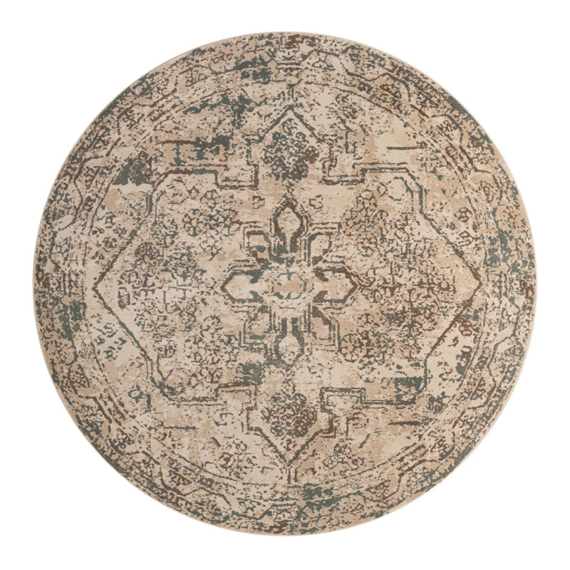 Tapis crème / brun Mosely Orentiel, Rond 10pi
