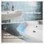 Lavabo de salle de bain rectangulaire en céramique blanche, mural ou à poser, avec un seul trou de robinetterie, trop-plein et bonde escamotable inclus