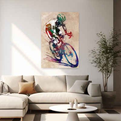 Vibrant Cycling Motion, impression murale contemporaine
