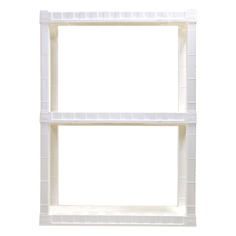 Étagères de rangement emboîtables à 3 niveaux Nandor en plastique, 76 x 36 x 97 cm, blanches