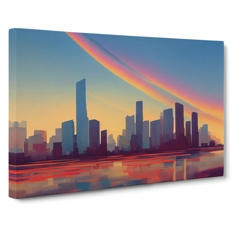 Adventurous City Skyline Architecture - Wrapped Canvas, 40cm H x 60cm W x 3cm D