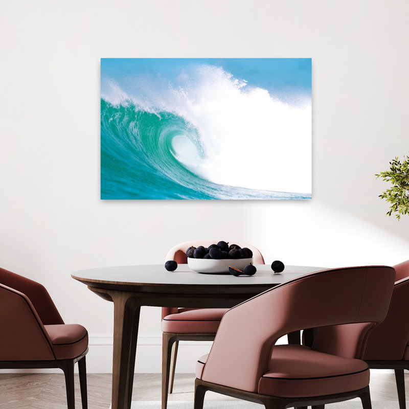Vagues énormes dans l'océan, art contemporain abstrait, H 24 po x l 36 po