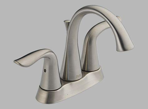 Lahara Two Handle Centerset Bathroom Faucet, Stainless Steel