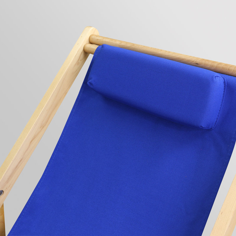 Chaise de plage inclinable Festus, bleu