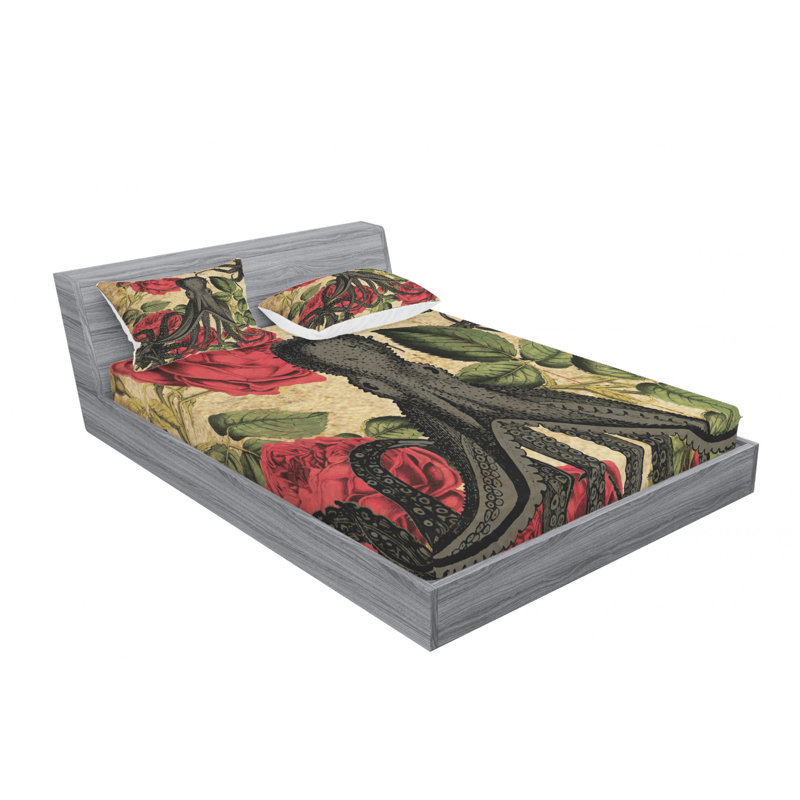 Octopus Microfiber Sheet Set, Full Sheet Set + Fitted Sheet + 2 Pillowcases
